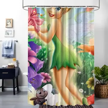 

Shower Curtain Liner 72X72 Inch Tiny Jingle and Bee in The Flowers Cartoon Cute Bathroom Home Kitchen Waterproof