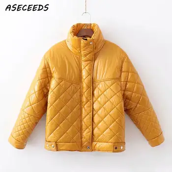 

Yellow winter jacket women coat padded jacket 2019 korean clothing women parka warm reflective puffer jackets coats streetwear