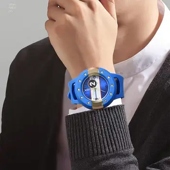 

relojes hombre 2019 Sport Watches TPU Cool Round Dial Arabic Number Analog Quartz Outdoor Sports Wrist Watch Men часы мужские