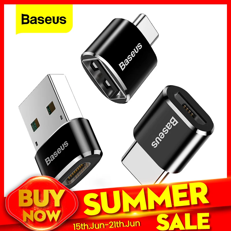 Адаптер Baseus USB для Type C OTG USB USB C штекер Micro USB Type c Женский конвертер для Macbook Samsung S20 USBC OTG коннектор|Переходники и адаптеры|   | АлиЭкспресс