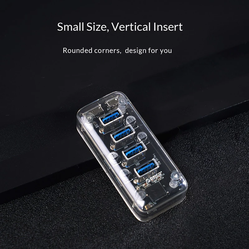 4 порта USB3.0 концентратор прозрачный высокоскоростной с интерфейсом питания usb-хаб поддержка OTG для Ma C/Windows/Linux концентратор 3,0 для рабочего стола