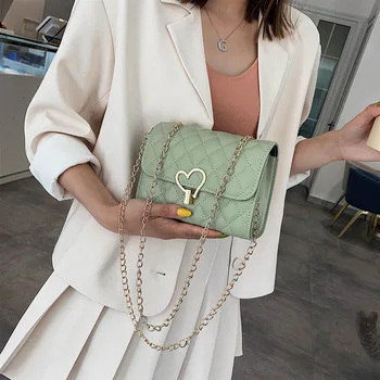 

Small bag 2020 new Korean version of the peach heart rhombus wild small fragrance wind shoulder messenger chain handbag