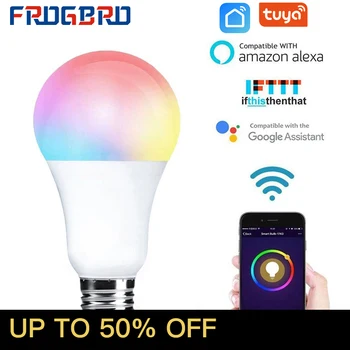 

FROGBRO 10W Smart LED Bulbs Wireless WIFI E26 E27 Dimmable Lamp 220V Smart Remote Control Compatible with Alexa Google Home