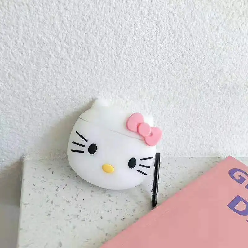 Роскошный 3D Мягкий силиконовый чехол для Airpods милый HELLO-KITTY мультфильм прекрасный подарок для Airpods1 2 bluetooth наушники чехол с кольцом - Цвет: 3