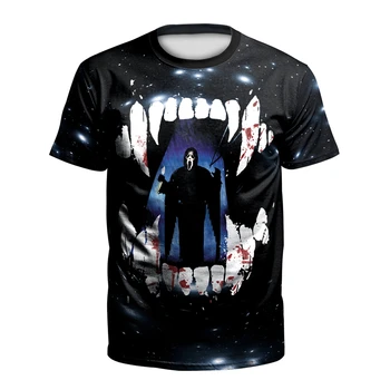

New horror thriller ghost death Cosplay Halloween costume costume horror short-sleeved T-shirt sleeve anime cartoon unisex