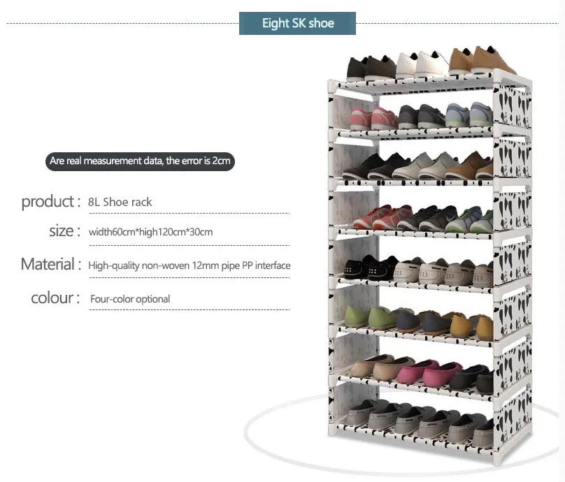 Простая Многоуровневая стойка для обуви нетканых материалов легкая сборка полки для хранения шкаф для обуви стильная Полочка для книг мебель для гостиной