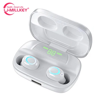 

Wireless Headphones Bluetooth V5.0 Earphones LED Display 2200mAh Charging Box with Microphone Waterproof Headphone Touch Control