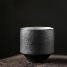 95 мл винтажная чайная чашка Черная Керамическая керамика пуэр маленькая чайная чаша чашки для Воды Контейнер домашняя посуда Кунг Фу чайная посуда Декор ремесла