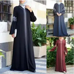 Дубаи Турецкая абайа Бангладеш джеллаба джайлаб femme мусулман Пакистан мусульманское исламское платье Абая одежда Восточный халат из