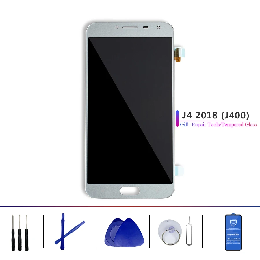 Оригинальный дисплей J4 сенсорный экран дигитайзер в сборе для Samsung Galaxy 2018 J400 j400F