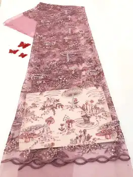 

Sequined lace fabric 2020 high quality African lace fabric and sequined French lace fabric for women's wedding FJ40631