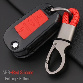 

Car Remote Folding Protect key shell Case Carbon Fiber ABS Silicone Key Cover Set For Peugeot 3008 208 308 RCZ 508 408 4008 2008