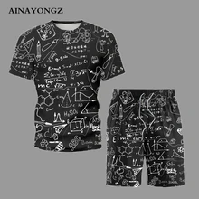 

Summer Trendy Men's Sets Digital Printing Short Sleeve 2 Packs Shorts T-Shirts Can Separate Sell 2021 Fashion Student Streetwear
