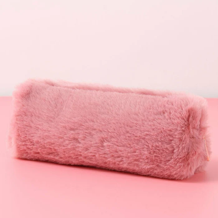 Girl Cute Pencil Case Plush Fuzzy Fluffy Makeup Coin Purse Storage Bag for Women High Quality