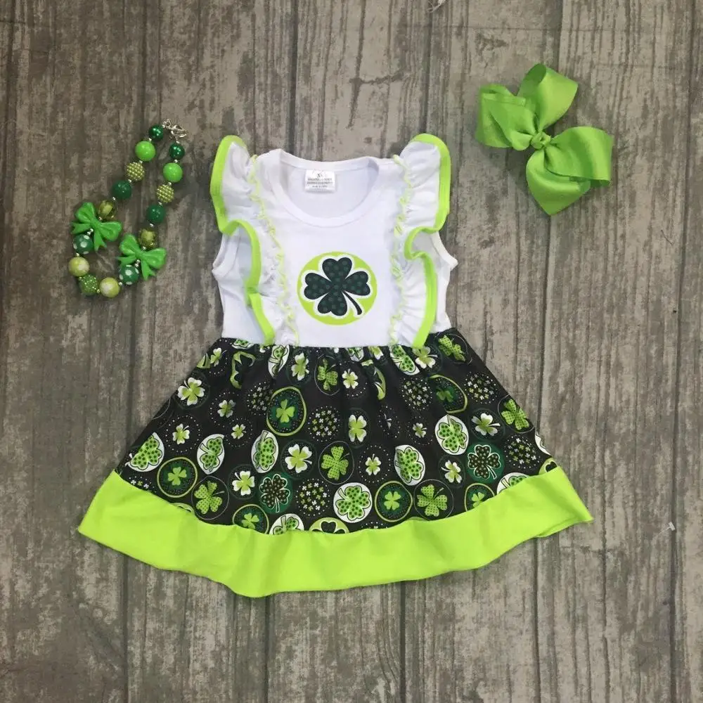 День Святого Патрика детская одежда для маленьких девочек хлопковое короткое