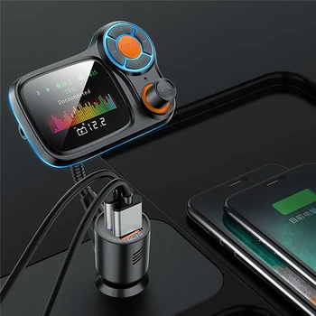 

Bluetooth 5.0 FM Transmitter Car Bluetooth MP3 Player AUX Audio Receiver QC3.0 Quick Charge with LED Light