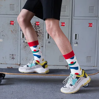 

New men's personality fun funny high-end fashion casual cotton long socks 4 pair