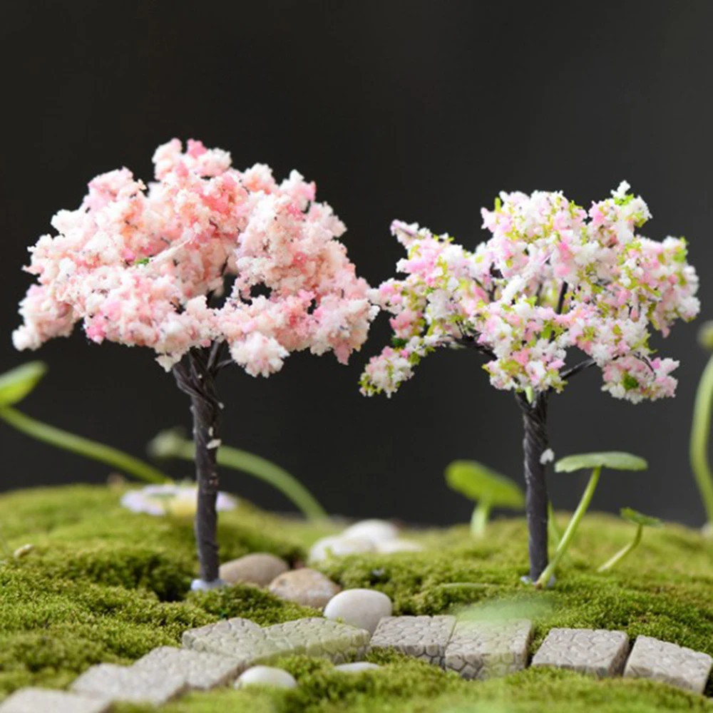 2 шт миниатюрные садовые деревья украшения для миниатюрных бонсай для пейзажа горшок для суккулентов сказочное украшение сада