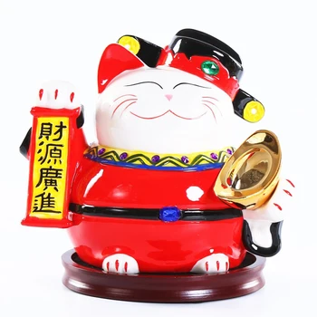 

Japanese Large Lucky Cat Ornament Ceramic Lucky Cat Creative Home Decoration Accessories Royal Cat Feng Shui Decor Craft