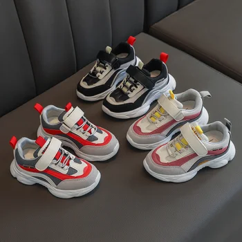 

Girls Breathable Sneakers 2020 New Spring Fashion Mesh Color Matching Boys Running Shoes Children's Casual Shoes Clunky Sneaker