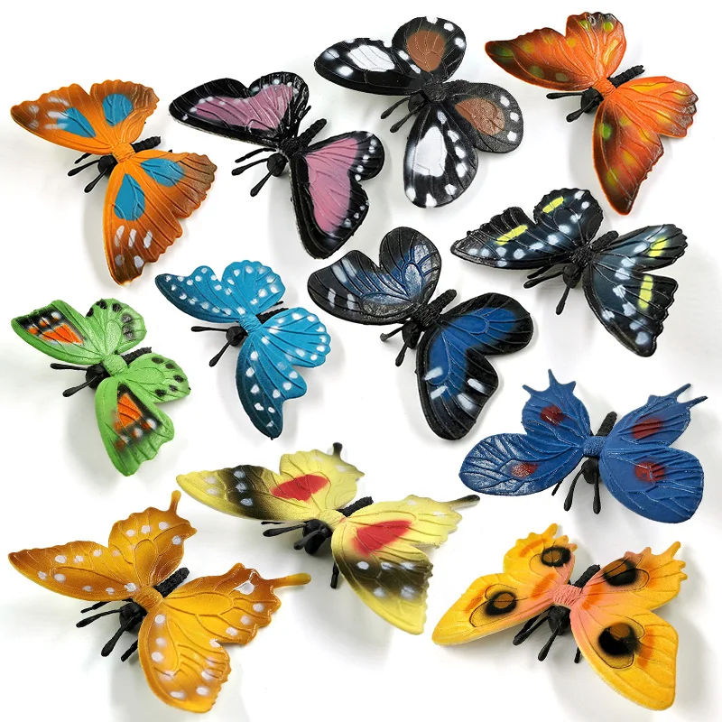 Action Figure Insect Spider Butterfly Fish Dinosaur Dog Cat Horse Figurine Farm Animal Model 12Pcs For Children Gift