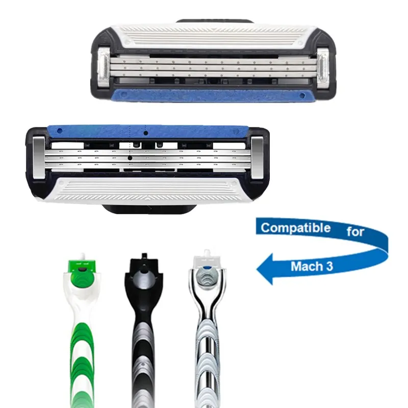 

TFLYSHAVE 3 Layer Blade Razor Blade Fot Men USA Blade Shaving Machines Shaver Manual Shaving Razor Compatible for Mach 3 Handle