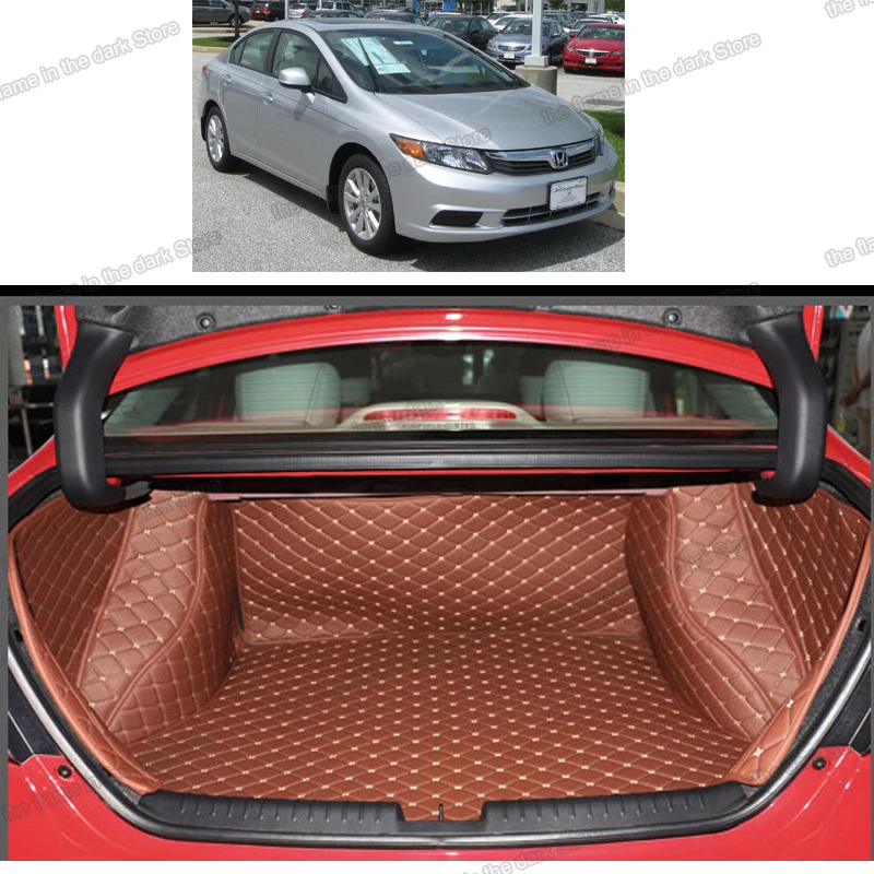 Кожаный коврик для багажника автомобиля Тип r подкладка груза Honda Civic 2011 2012 2013 2014