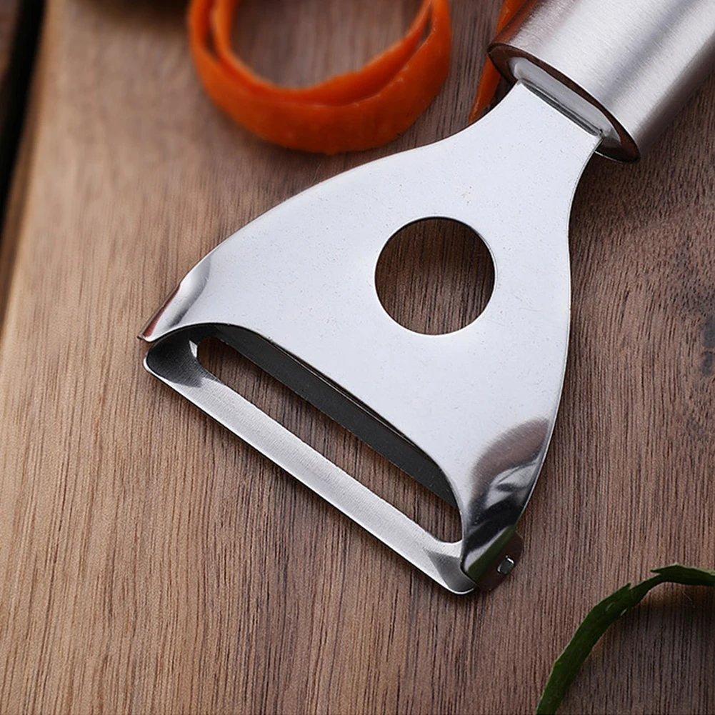 Portable Lightweight Long Handle Hanging Stainless Steel Peeler Useful Kitchen Tool Vegetable Fruit Manual Safe Easy Clean Quick