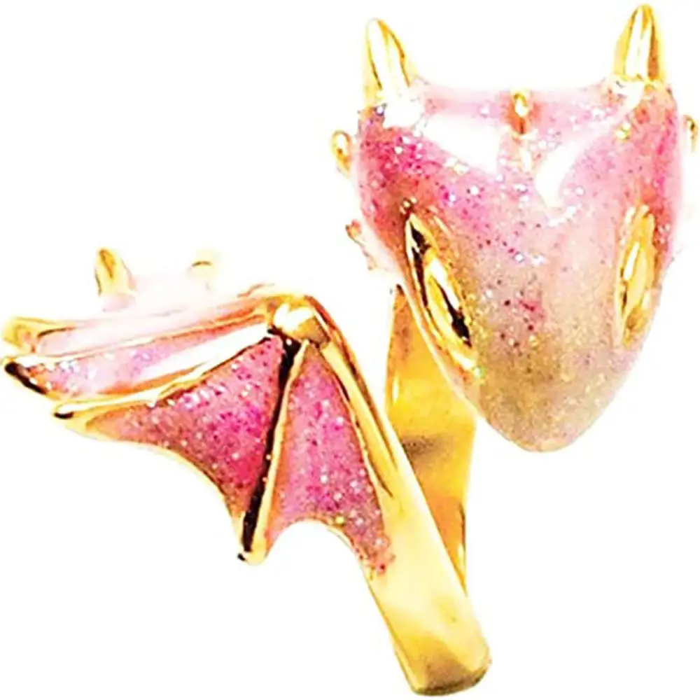 2021 Summer Trendy Gold Glitter Green Enamel Snake Dragon Adjustable Finger Midi Rings Korean Fashion Party Jewelry