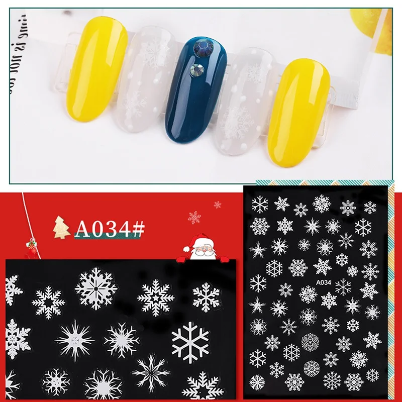 Водонепроницаемые Мультяшные рождественские наклейки для ногтей самоклеющиеся DIY наклейки для дизайна ногтей украшения для рукоделия - Цвет: TF0150A034
