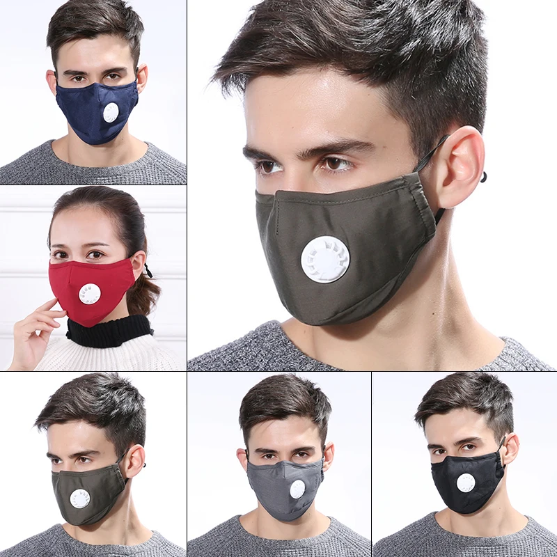 Winter Activated Cotton Mask Carbon Anti Dust Cycling Cotton Face Mask w/ Breathing Valve Practical Outdoor tools