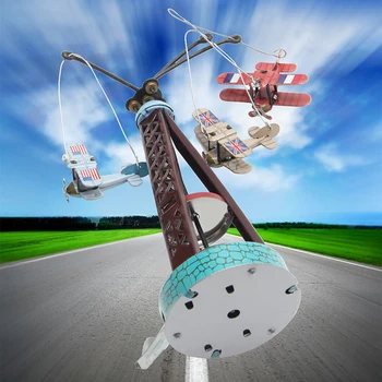 

2019 Vintage Wind Up Rotating Airplane Carousel Clockwork Toy Collectible Gift Kids Early Educational Toy