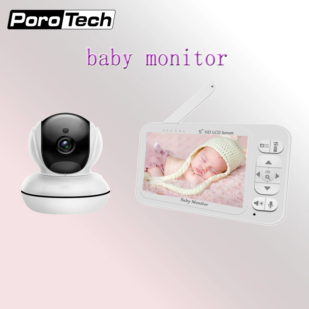 

2.4GHz 5inch HD Digital audio Video Nanny Monitor Baby Crying Alarm 720p Night Vision Baby Monitor Babysister Security Camera