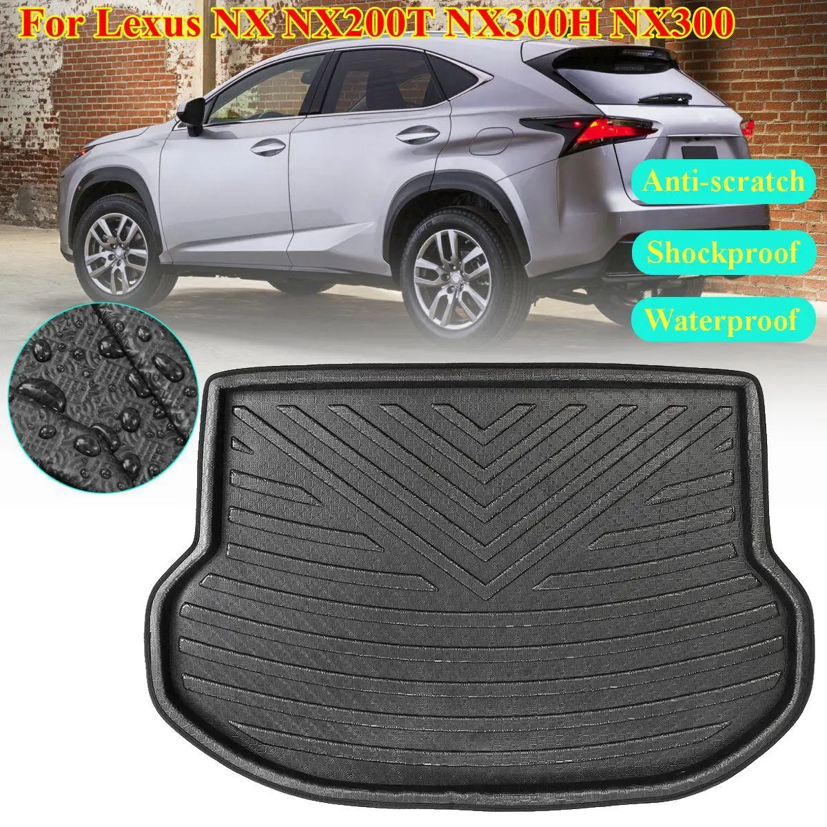 

Rear Trunk Mat Floor Tray Carpet Mud Kick Pad Cargo Boot Liner Car Accessories For Lexus NX NX200T NX300H NX300 2015-2018