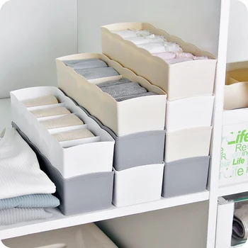 

Hot Sale Storage Box for Tie Socks Plastic Underwear Organizer Dustproof Bra Storage Durable Drawer Divider Wardrobe Organizador
