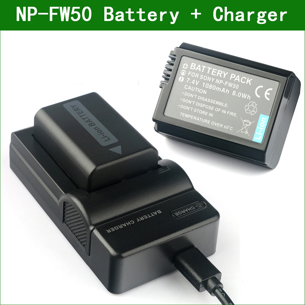 LANFULANG из 2 предметов NP-FW50 NP FW50 Перезаряжаемые батарея для цифровой камеры + Micro USB