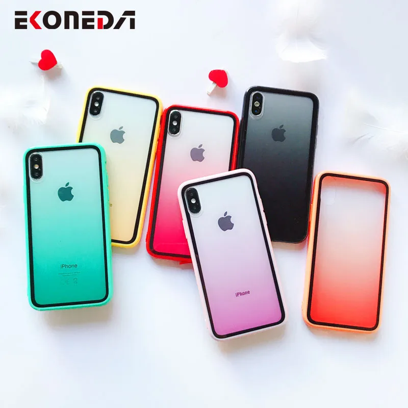 EKONEDA градиент цвета конфеты чехол для iPhone 7 силиконовый прозрачный XR X XS Max 6S 8 Plus 11 |