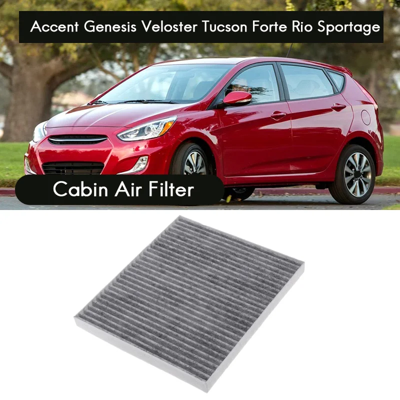 

Carbonized Cabin Air Filter for 2005-2015 Hyundai Accent Genesis Veloster Tucson Kia Forte Rio Sportage 97133-2E210