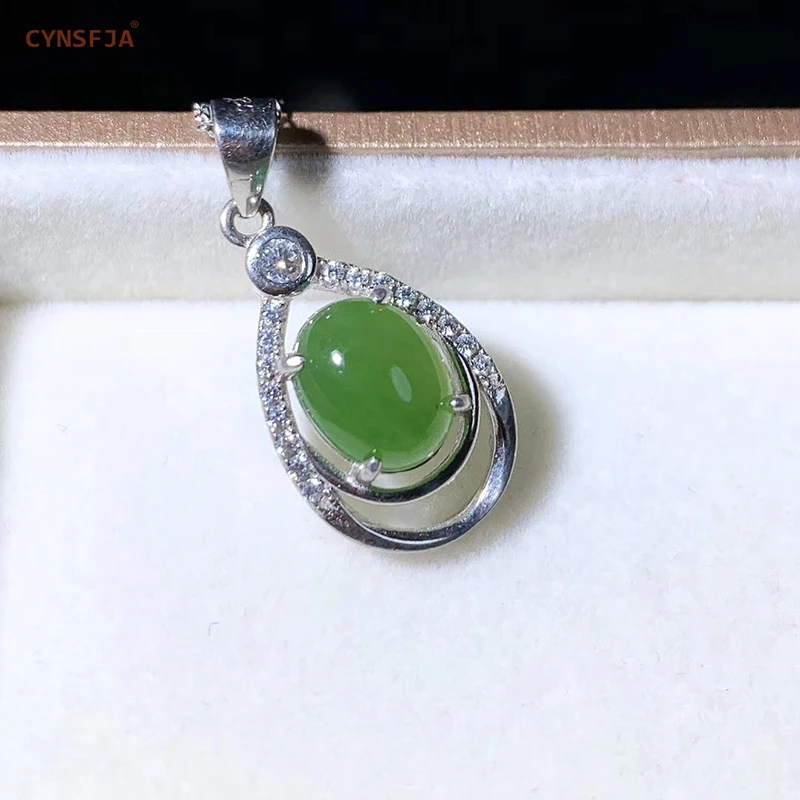 CYNSFJA Реал Certified(Hetian) нефрита Jade Jasper 925 пробы серебряные ювелирные изделия амулеты и Нефритовой подвеской, высокое качество лучшие подарки