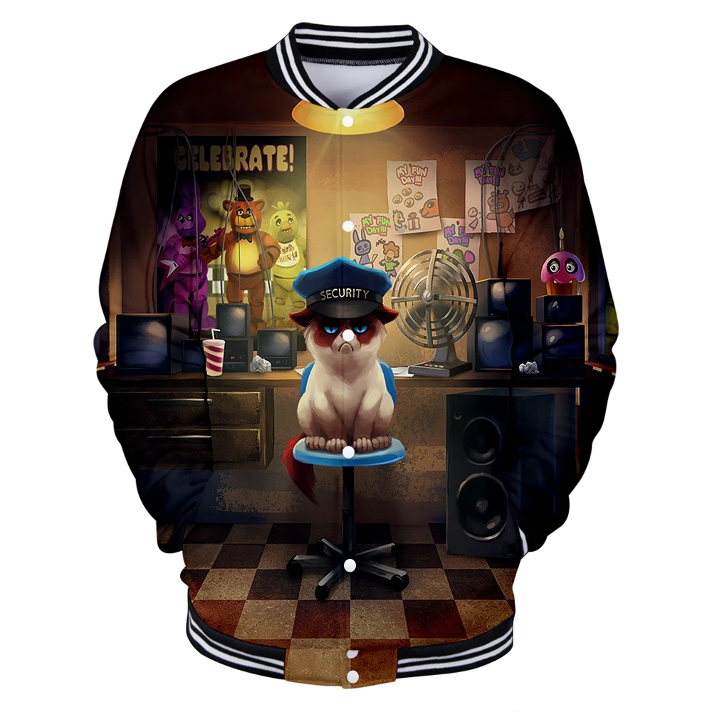 Бейсбольные куртки с 3D принтом Five Nights at Freddy модные повседневные куртки для детей/женщин/мужчин Лидер продаж года, модная уличная одежда