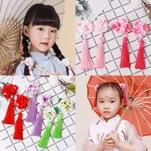 Античный стиль с кисточками цветочный головной венок заколки для девочек аксессуары для Ципао принцесса Дамская Принцесса повязка на голову