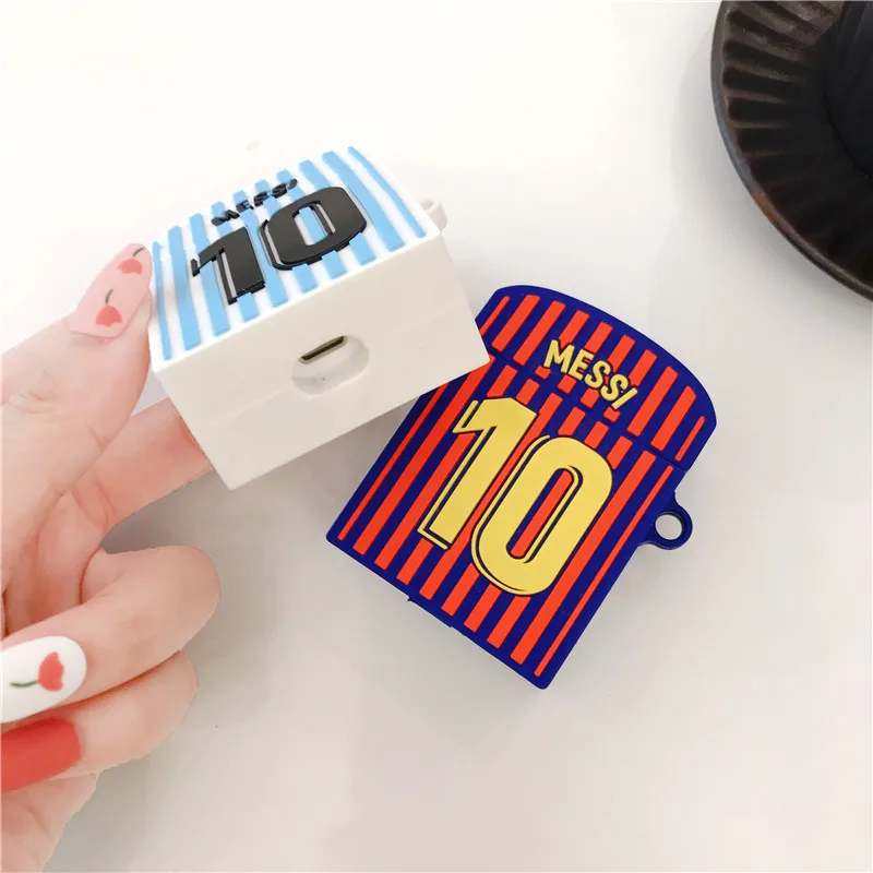 Для apple airpods 1/2 защитный чехол для футбола messi рубашка полоса bluetooth Беспроводная Крышка для наушников