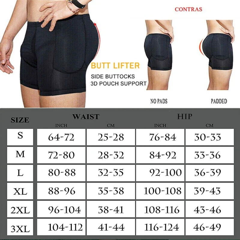 Men Butt Enhancer Boxer, Men's Padded But lifter Shapewear, Butt