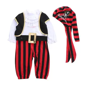 

Ha Yi suit new boy holiday set Halloween pirate hat Siamese long sleeve robe
