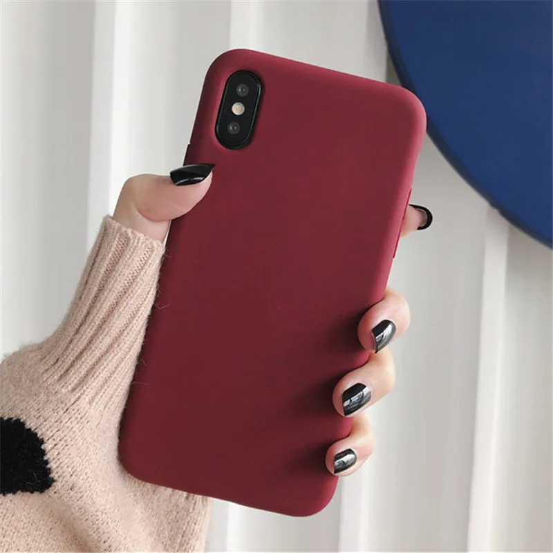 Силиконовый чехол однотонный симпатичный карамельного цвета для телефона iPhone 8 7
