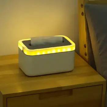 

USB Charge Living Room Tissue Holder With Night Lights Bathroom Napkin Dispenser Tissue Box