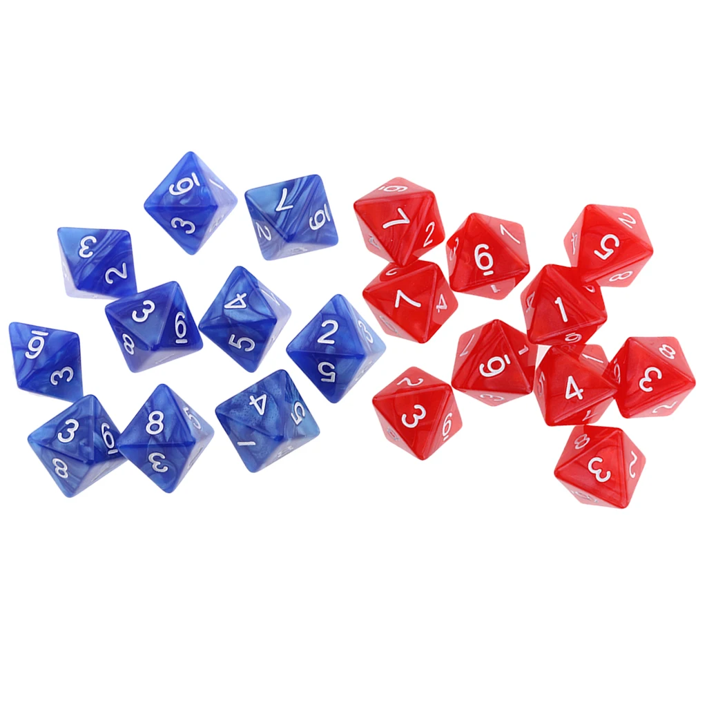 20pcs Acrylic 8 Sided D8 Dices Dies for D&D Warhammer RPG Board Game Favours