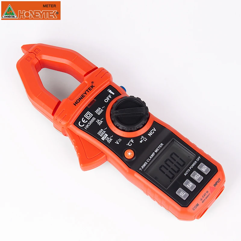

HK588B Auto Range VFC TEMP NCV Multimeter Diode Mini Digital Clamp Meters AC/DC Current Voltage LPF voltage meter