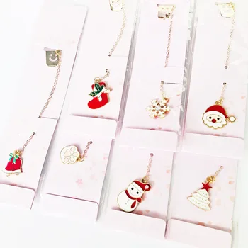 

1X Romantic Christmas Cat Paw Panda Alloy Chain Pendant Bookmark Marker of Page 9 Styles