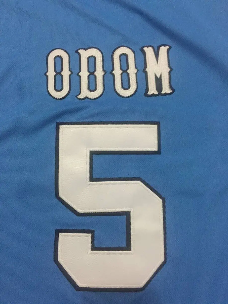 5 Lamar Odom Rhode Island College bule Basketball Jersey Мужская прошитая на заказ любое имя